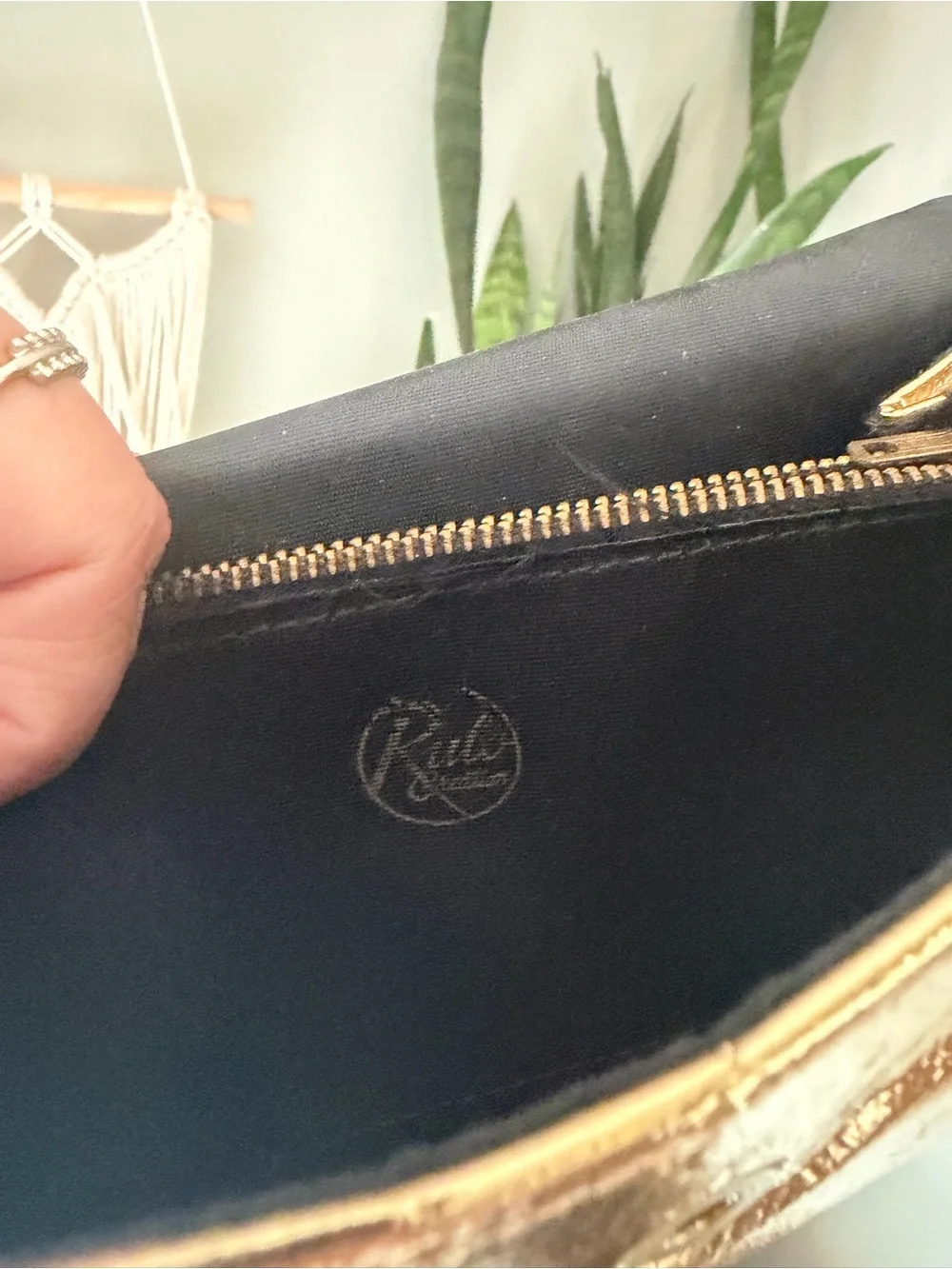 VTG 60s Rulo Gold Metallic Clutch Bag